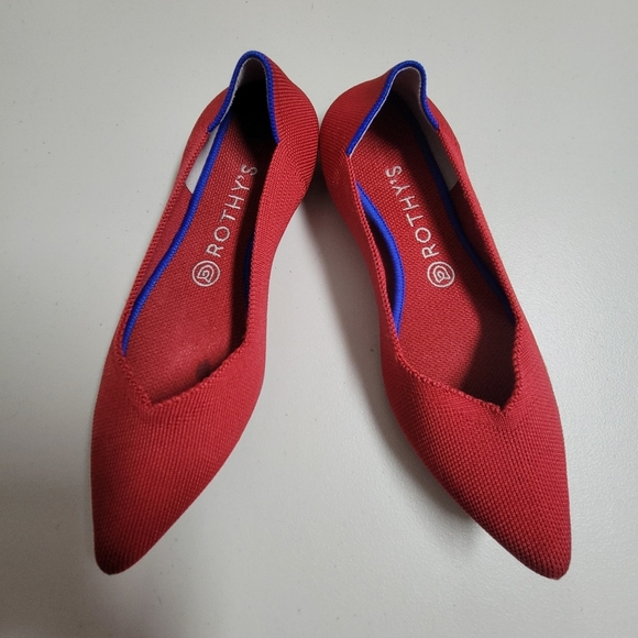 Rothy's The Point Red Chili Flats. - Picture 2 of 12